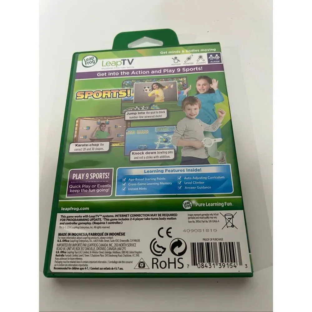 Leap Frog Leap TV Video Games Kids Educational Sports, Disney Pixar Pals, Bubble